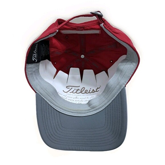 Titleist FJ Foot Joy Pro V1 Golf Hat Red Gray Red Cap Strapback - Picture 5 of 6